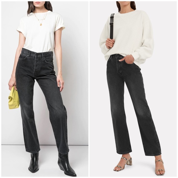 Anine Bing Denim - Anine Bing Jackie High Rise Straight Leg Jeans